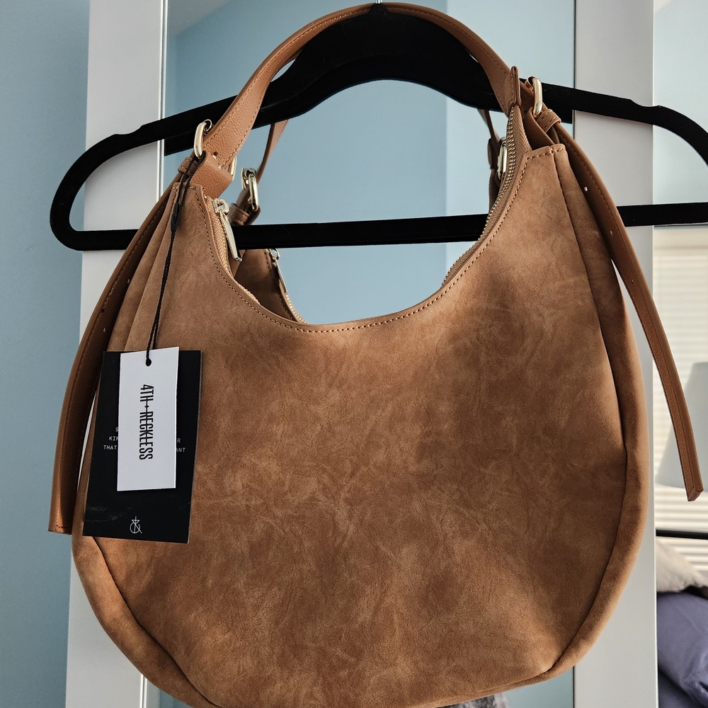 4th & Reckless Una Faux Suede Crescent Bag